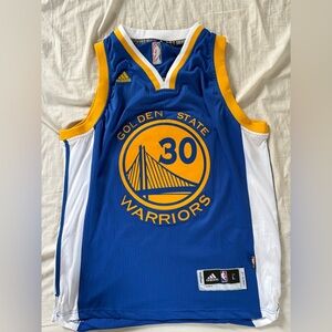 Adidas, NBA, Steph Curry, Golden State Warriors Blue and Yellow Jersey